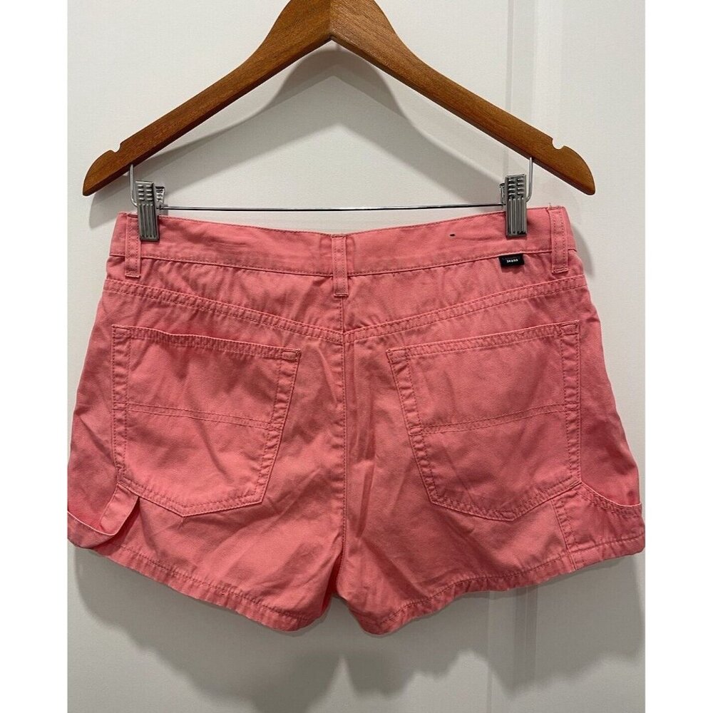 Vintage TOMMY HILFIGER Y2K Hip Short Denim Jean Shorts Pink Low Rise Size 11 - Picture 2 of 8